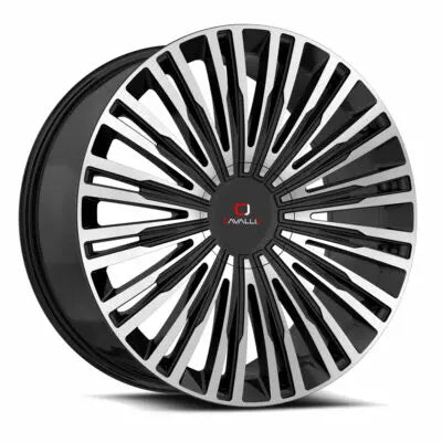 CLV-48 22×9.5 5×115 5×120 +15 Cb 74.1 Gloss Black & Machined