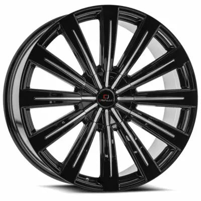 CLV-49 20×8.5 5×114.3 5×120 +35 Cb 74.1 Gloss Black & Machined