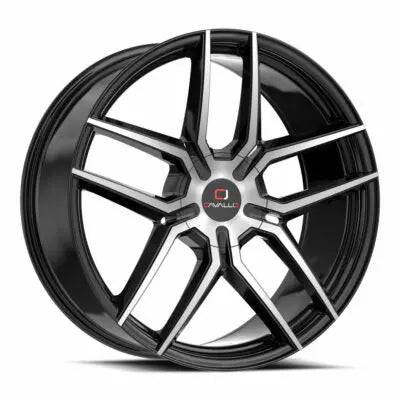CLV-55 22×8.5 5×112 5×114.3 +38 Cb 74.1 Gloss Black & Machined