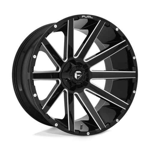 Fuel 1PC D615 CONTRA GLOSS BLACK MILLED 24X12 6X135/5.5 ET -44 CB 106.1