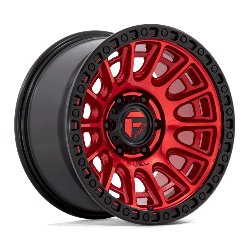 Fuel 1PC D834 CYCLE CANDY RED W/ BLACK RING 17X9 6X5.5 ET -12 CB 106.1