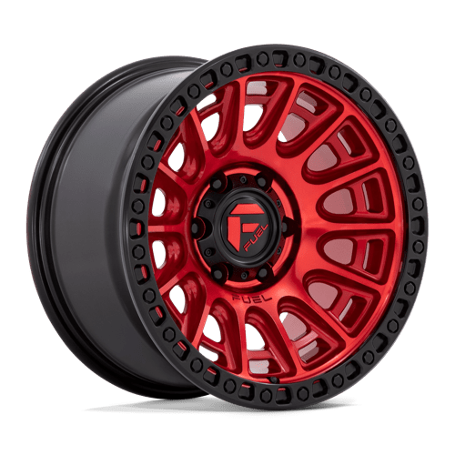 Fuel 1PC D834 CYCLE CANDY RED W/ BLACK RING 17X9 5X5.0 ET +1 CB 71.5