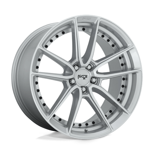 Niche 1PC M221 DFS GLOSS SILVER MACHINED 22X10.5 5X115 ET +20 CB 71.5