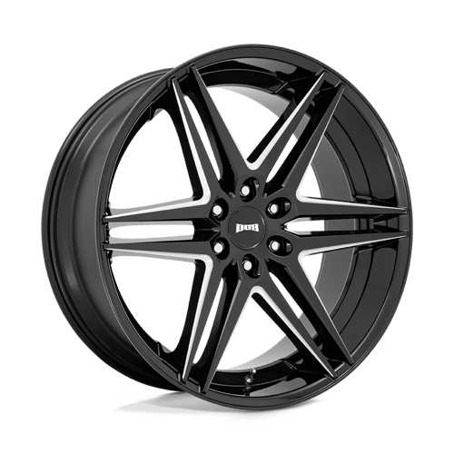 DUB 1PC S267 DIRTY DOG GLOSS BLACK MILLED 24X10 6X135 ET +30 CB 87.1