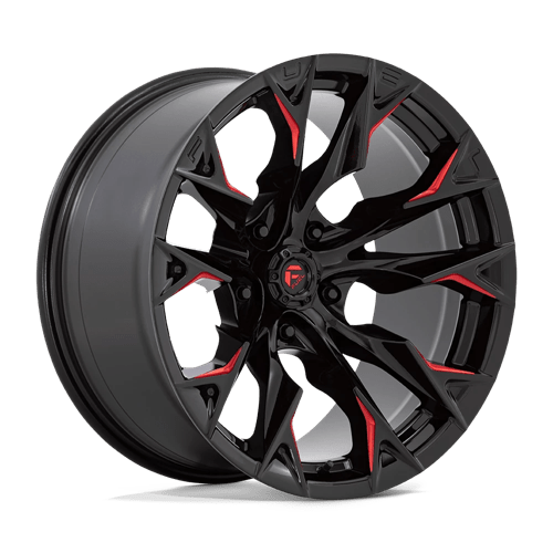 Fuel 1PC D823 FLAME GLOSS BLACK MILLED W/ CANDY RED 20X10 5X5.0 ET -18 CB 71.5
