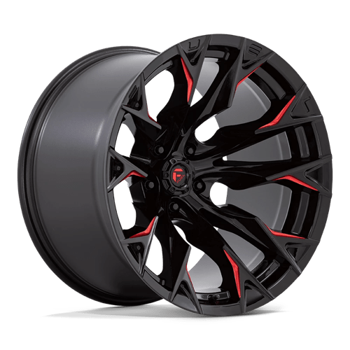 Fuel 1PC D823 FLAME GLOSS BLACK MILLED W/ CANDY RED 20X12 5X5.0 ET -44 CB 71.5