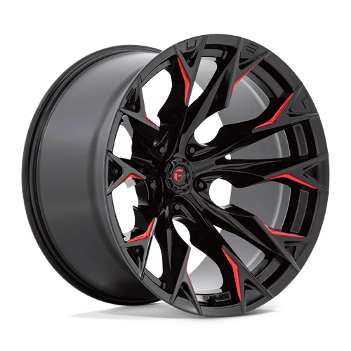 Fuel 1PC D823 FLAME GLOSS BLACK MILLED W/ CANDY RED 22X12 5X5.0 ET -44 CB 71.5