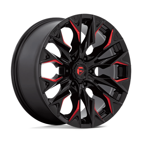 Fuel 1PC D823 FLAME GLOSS BLACK MILLED W/ CANDY RED 20X9 6X135 ET +20 CB 87.1
