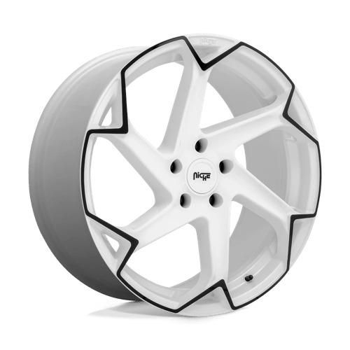 Niche 1PC M257 FLASH GLOSS WHITE W/ BLACK 20X9 5X120 ET +35 CB 72.56