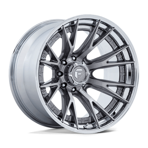 Fuel 1PC FC402 CATALYST PLATINUM W/ CHROME LIP 22X10 8X6.5 ET -18 CB 125.1