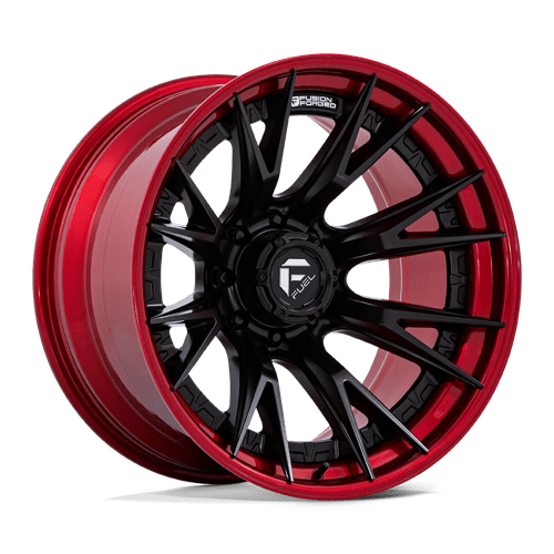 Fuel 1PC FC402 CATALYST MATTE BLACK W/ CANDY RED LIP 20X10 8X180 ET -18 CB 124.2
