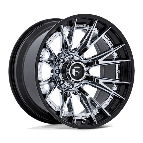 Fuel 1PC FC402 CATALYST CHROME W/ GLOSS BLACK LIP 20X10 8X180 ET -18 CB 124.2