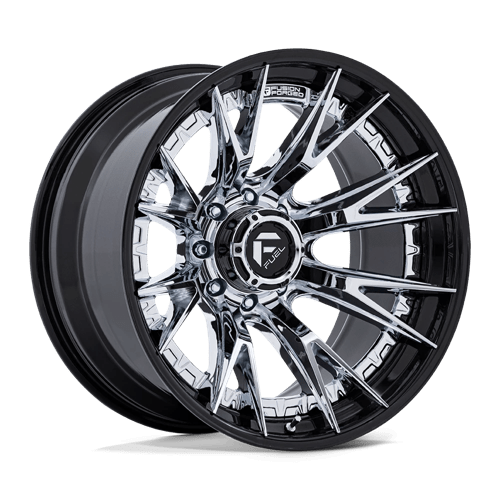 Fuel 1PC FC402 CATALYST CHROME W/ GLOSS BLACK LIP 22X12 8X180 ET -44 CB 124.2