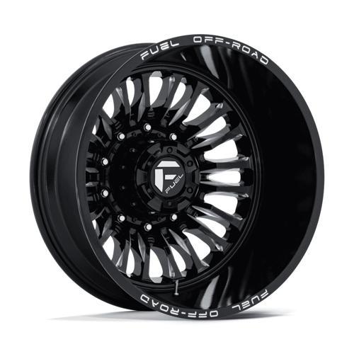 Fuel 1PC D868 ARC DUALLY GLOSS BLACK MILLED 22X8.25 10X225 ET -201 CB 170.1