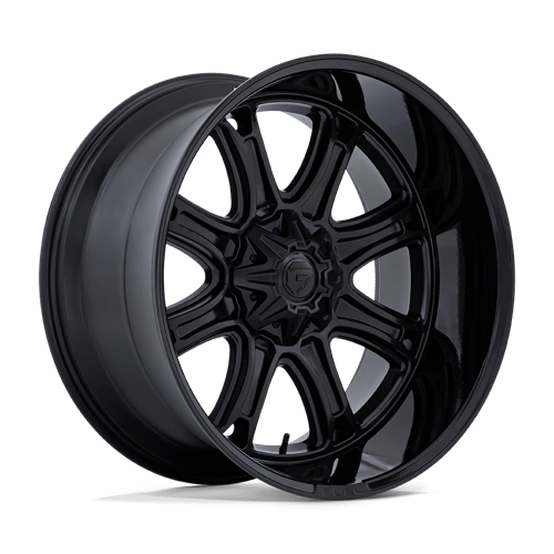 Fuel 1PC DARKSTAR MATTE BLACK W/ GLOSS BLACK LIP 22X10 8X180 ET -18 CB 124.2