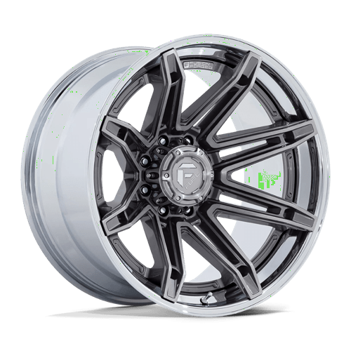 Fuel 1PC FC401 BRAWL PLATINUM W/ CHROME LIP 22X10 8X180 ET -18 CB 124.2