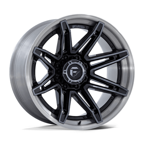 Fuel 1PC FC401 BRAWL GLOSS BLACK W/ BRUSHED GRAY TINT FACE & LIP 22X10 8X180 ET -18 CB 124.2