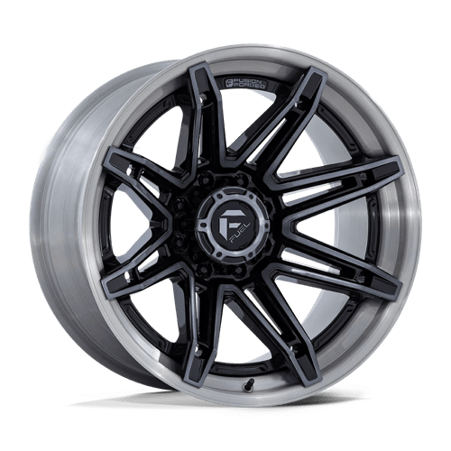 Fuel 1PC FC401 BRAWL GLOSS BLACK W/ BRUSHED GRAY TINT FACE & LIP 20X10 6X5.5 ET -18 CB 106.1
