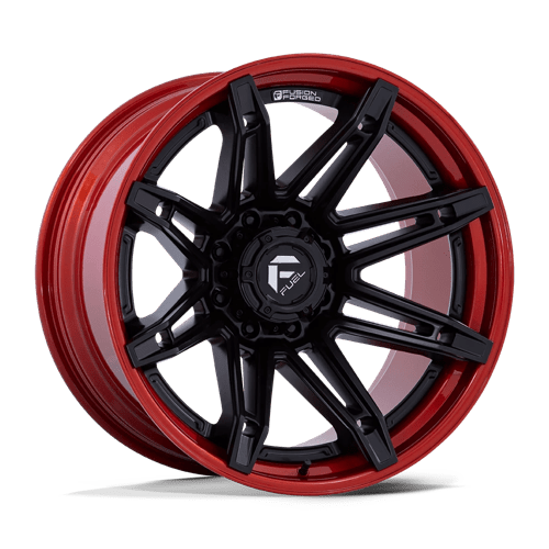 Fuel 1PC FC401 BRAWL MATTE BLACK W/ CANDY RED LIP 20X10 6X5.5 ET -18 CB 106.1