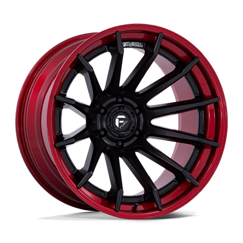 Fuel 1PC FC403 BURN MATTE BLACK W/ CANDY RED LIP 20X10 5X5.0 ET -18 CB 71.5