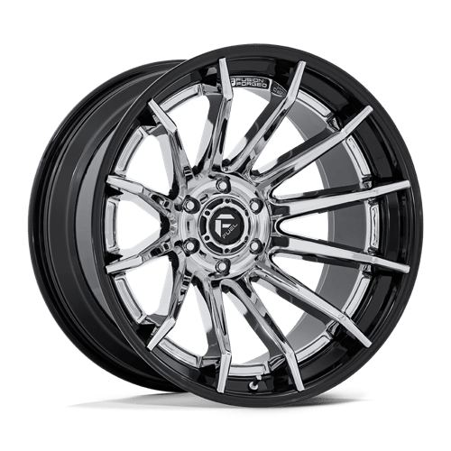 Fuel 1PC FC403 BURN CHROME W/ GLOSS BLACK LIP 20X10 5X5.0 ET -18 CB 71.5