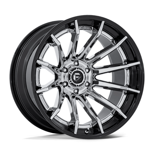 Fuel 1PC FC403 BURN CHROME W/ GLOSS BLACK LIP 22X12 6X5.5 ET -44 CB 106.1
