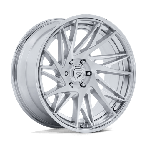 Fuel 1PC FC405 DYNAMO GLOSS SILVER W/ CHROME LIP & BRUSHED FACE 22X10 6X5.5 ET -18 CB 106.1