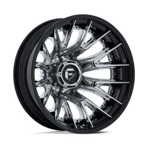 Fuel 1PC D407 CATALYST DUALLY CHROME W/ GLOSS BLACK LIP 24X8.25 8X210 ET -221 CB 154.3