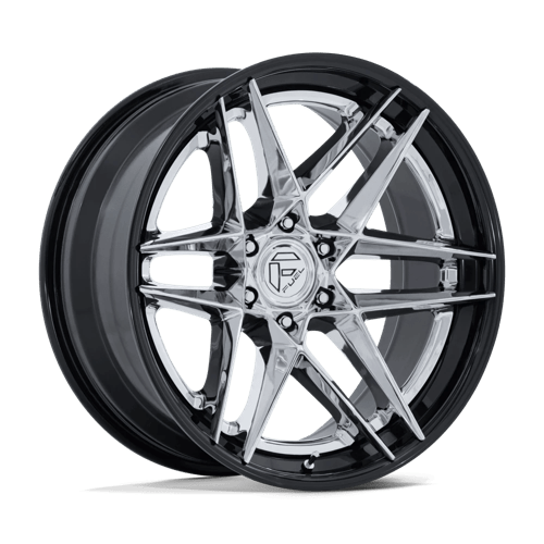 Fuel 1PC FC408 FLIGHT CHROME W/ GLOSS BLACK LIP 22X10 6X5.5 ET -18 CB 106.1