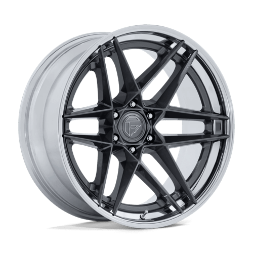 Fuel 1PC FC408 FLIGHT GLOSS GUNMETAL W/ CHROME LIP 22X10 6X5.5 ET -18 CB 106.1