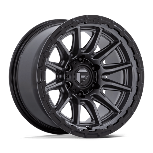 Fuel 1PC FC866 PISTON MATTE GUNMETAL W/ GLOSS BLACK LIP 22X10 6X135 ET -18 CB 87.1