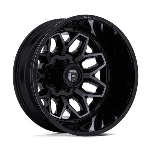 Fuel 1PC D875 FLUX DUALLY GLOSS BLACK BRUSHED FACE W/ GRAY TINT 20X8.25 8X210 ET -201 CB 154.3