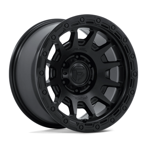 Fuel 1PC FC884 FORTRESS MATTE BLACK W/ GLOSS BLACK LIP 17X8.5 6X5.5 ET +25 CB 106.1