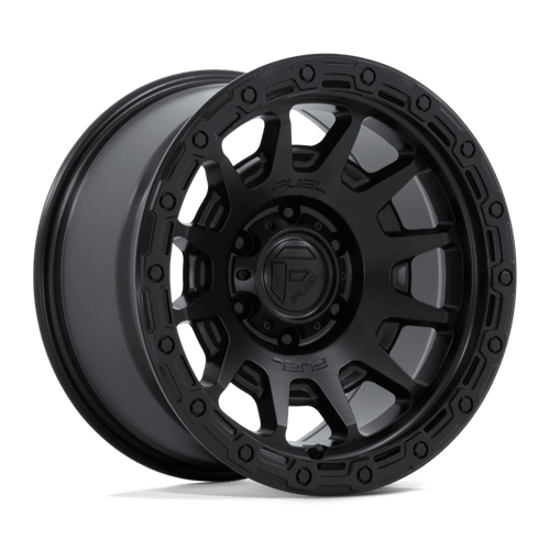 Fuel 1PC FC884 FORTRESS MATTE BLACK W/ GLOSS BLACK LIP 17X8.5 5X5.0 ET +25 CB 71.5