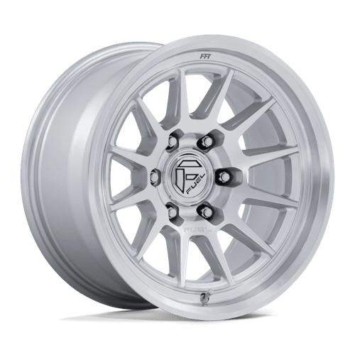 Fuel 1PC FC902 SPUR GLOSS SILVER W/ MACHINED FACE 17X9 6X5.5 ET -12 CB 106.1