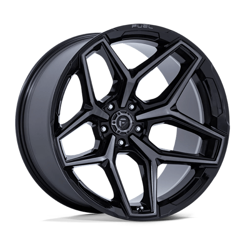 Fuel 1PC FLUX GLOSS BLACK BRUSHED FACE W/ GRAY TINT 17X9 5X5.0 ET +1 CB 71.5