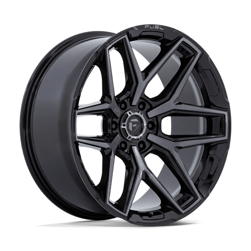 Fuel 1PC FLUX GLOSS BLACK BRUSHED FACE W/ GRAY TINT 24X10 6X135 ET +0 CB 87.1