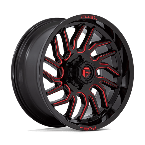 Fuel 1PC D808 HURRICANE GLOSS BLACK MILLED W/ RED TINT 20X9 6X5.5 ET +1 CB 106.1