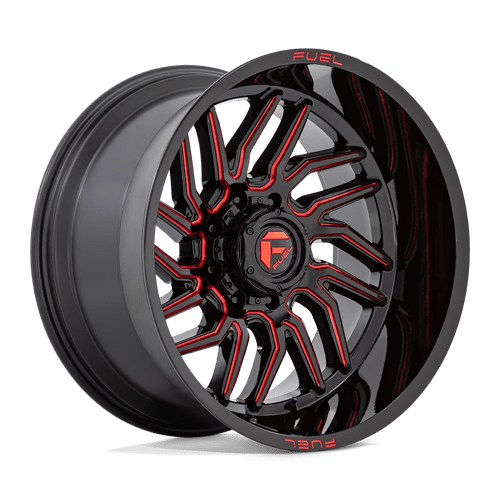 Fuel 1PC D808 HURRICANE GLOSS BLACK MILLED W/ RED TINT 20X10 5X5.0 ET -18 CB 71.5