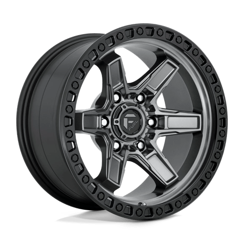 Fuel 1PC D698 KICKER MATTE GUNMETAL BLACK BEAD RING 17X9 6X5.5 ET -12 CB 106.1