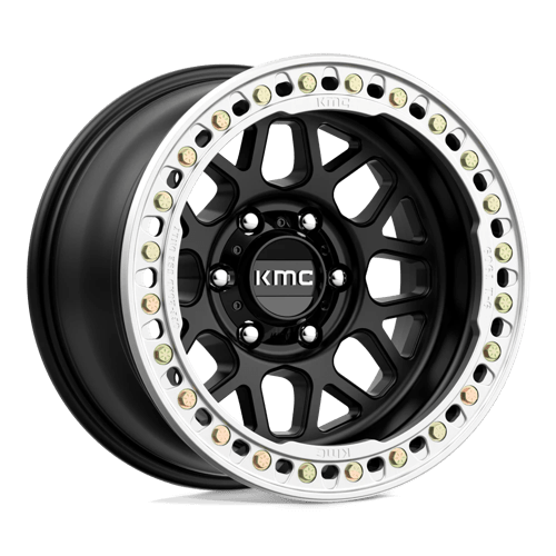 KMC KM235 GRENADE CRAWL BEADLOCK SATIN BLACK 17X9 6X5.5 ET -38 CB 108