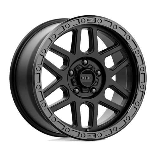 KMC KM544 MESA SATIN BLACK W/ GLOSS BLACK LIP 18X9 5X150 ET +25 CB 110.1