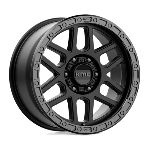 KMC KM544 MESA SATIN BLACK W/ GLOSS BLACK LIP 17X9 6X4.5 ET +18 CB 66.06