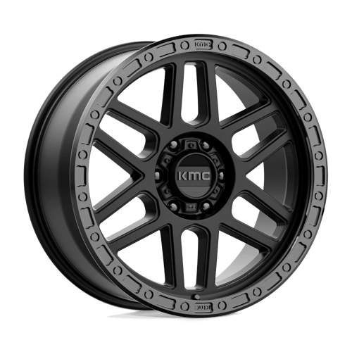 KMC KM544 MESA SATIN BLACK W/ GLOSS BLACK LIP 20X9 6X5.5 ET +18 CB 106.1