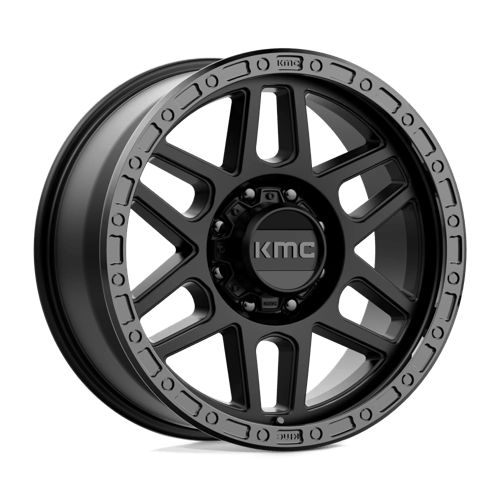 KMC KM544 MESA SATIN BLACK W/ GLOSS BLACK LIP 20X9 8X180 ET +18 CB 124.2