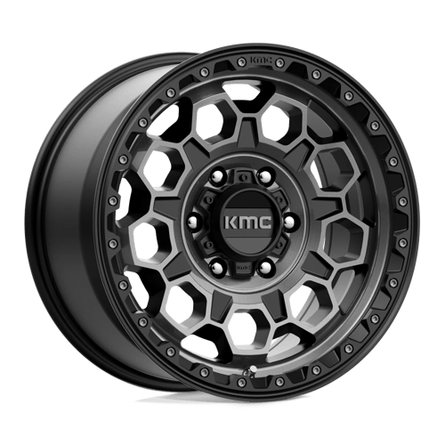 KMC KM545 TREK SATIN BLACK W/ GRAY TINT 17X9 6X135 ET +18 CB 87.1