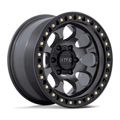 KMC KM550 RIOT SBL ANTHRACITE W/ SATIN BLACK LIP 17X8.5 5X5.0 ET +10 CB 71.5