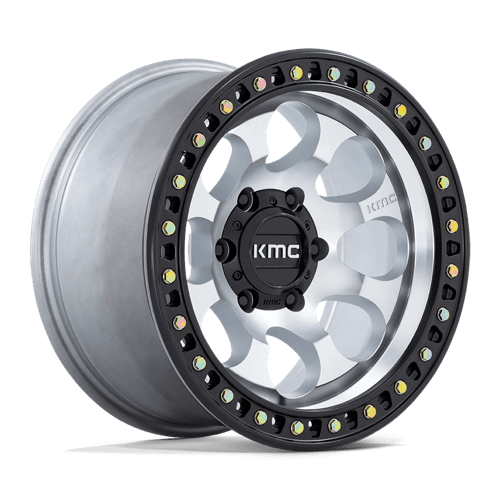 KMC KM550 RIOT SBL MACHINED W/ SATIN BLACK LIP 17X9 6X5.5 ET -12 CB 106.1