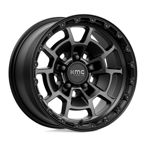 KMC KM718 SUMMIT SATIN BLACK W/ GRAY TINT 17X8.5 5X5.0 ET +0 CB 71.5