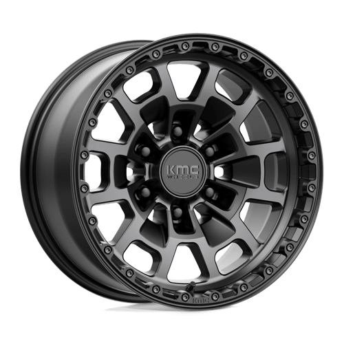 KMC KM718 SUMMIT SATIN BLACK W/ GRAY TINT 17X8.5 6X5.5 ET +0 CB 106.1